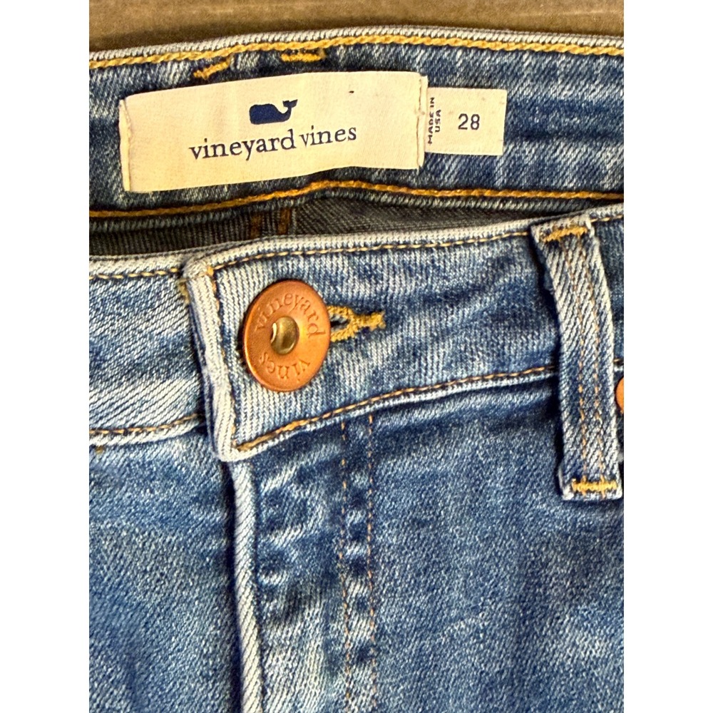 Vineyard Vines Womens High Rise Skinny Jeans Blue Candiani Denim Made‎ in USA 28 - Picture 3 of 15